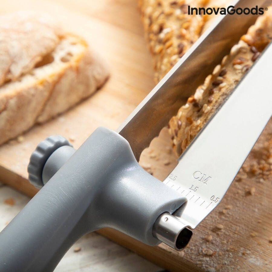 Innovagoods Broodmes met Instelbare Snijgeleider Broodmes gekarteld Broodmes met geleider