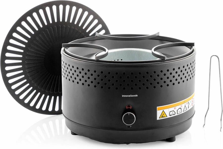 Innovagoods Draagbare en rookvrije houtskoolbarbecue CleanQ