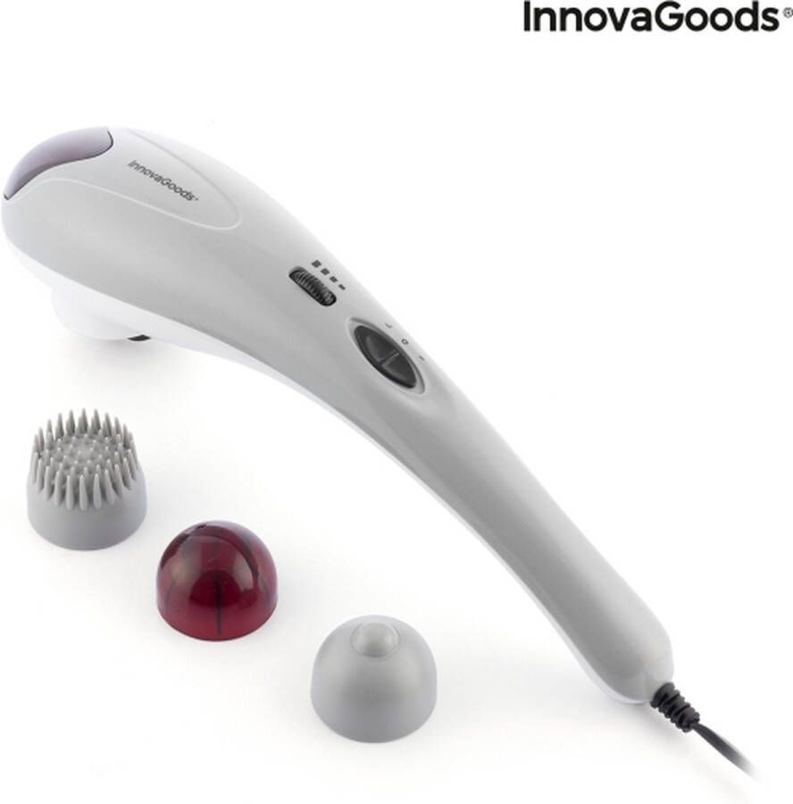 Innovagoods Elektrische handmassageapparaat Klopmassage apparaat met 3 massageopties en 3 accessoires Massageapparaat Klopmassage stick