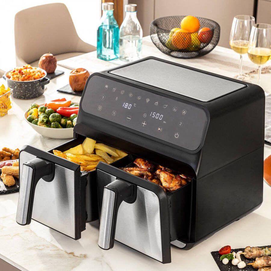 InnovaGoods ES Dubbele heteluchtfriteuse van 8 liter