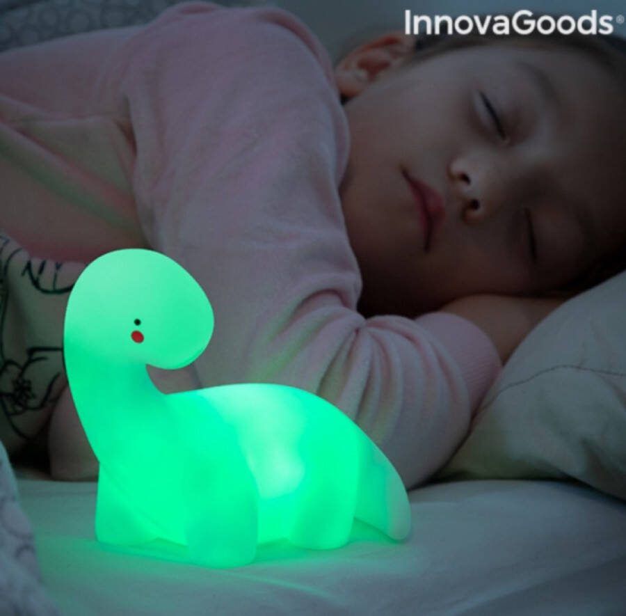 Innovagoods Glowy Multicolour LED Dinosaurus Lamp Kinder Lampje Verschillende Kleuren Dinosaurus veelkleurige LED-lamp lightosaurus