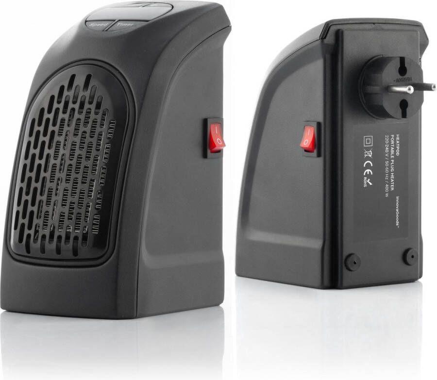 Innovagoods Heatpod Stopcontact Verwarming 400W Wonder Heater Plug In Mini Kachel Mini Heater Keramische Kachel