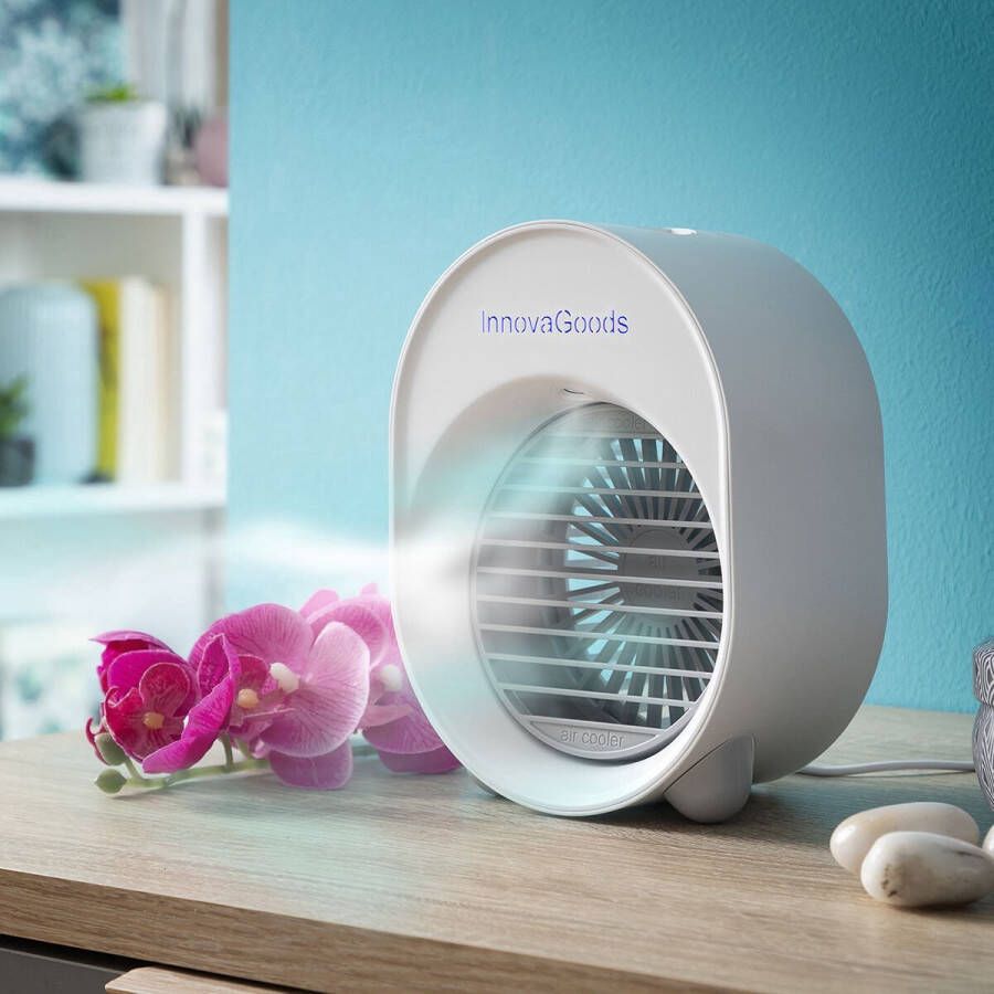 InnovaGoods Home Mini Airconditioner met Ultrasone Luchtbevochtiging Ledverlichting Verstelbaar
