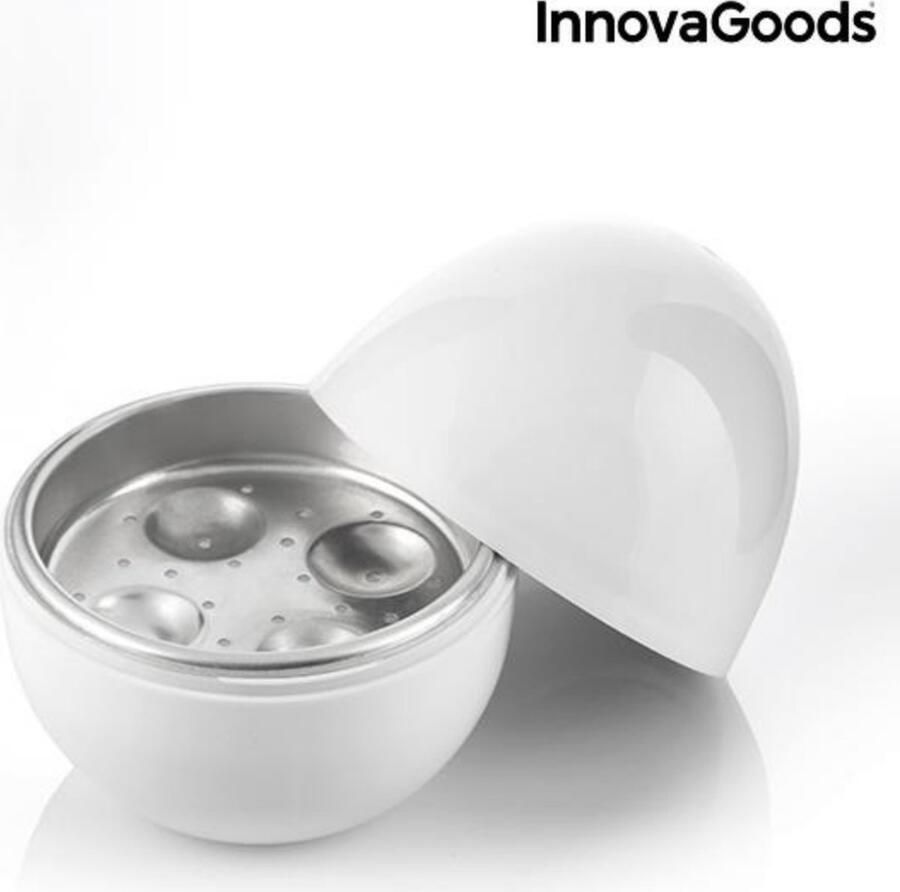 Innovagoods Magnetron Eierkoker Geschikt voor 4 Eieren Incl. Gezond Receptenboekje Wit