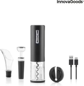 Innovagoods Oplaadbare elektrische kurkentrekker met wijnaccessoires Corklux
