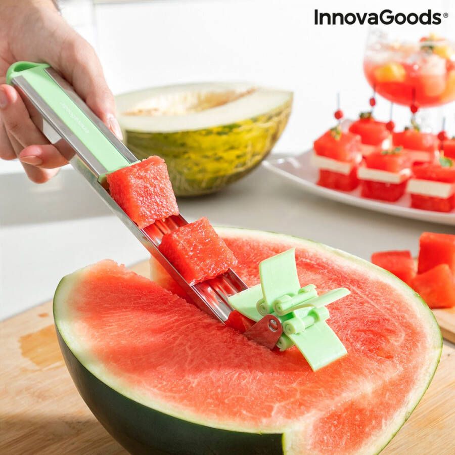 Innovagoods watermeloenblokjes-snijder Cutmil | watermeloen snijder groentesnijder fruit snijder keukenmachine blokjessnijder