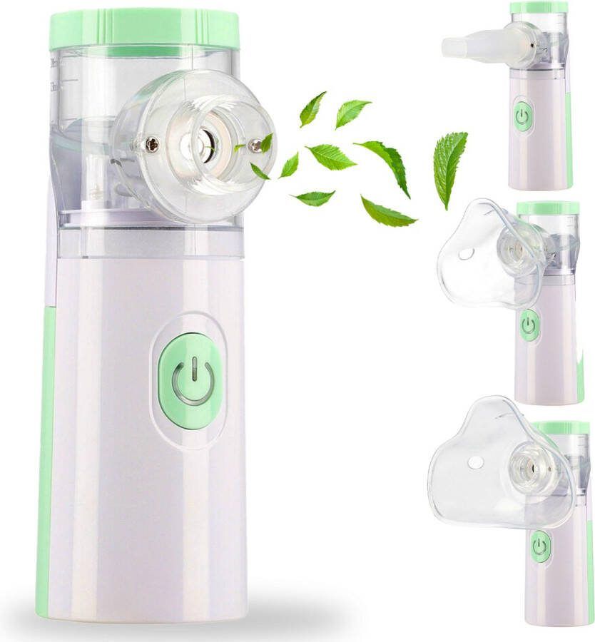 InnovaLand Aerosoltoestel Nebulizer Gezichtsstomer Vernevelaar Gezichtssauna Inhalator Stoom Voor volwassenen Kinderen Baby Oplaadbaar Inhalatieapparaat Aerosol Met toebehoren
