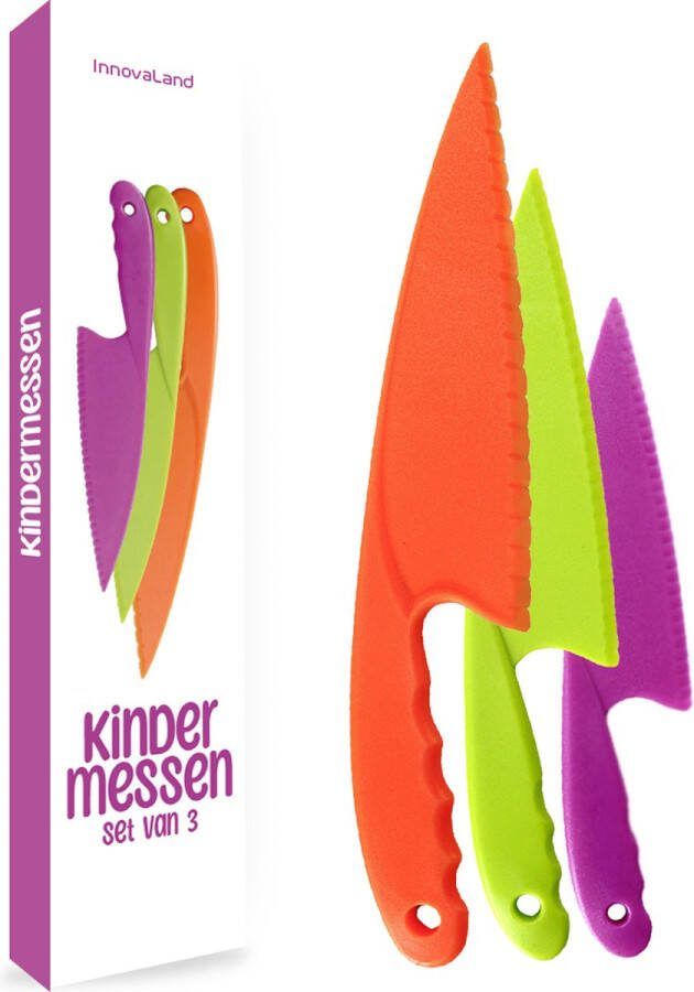 InnovaLand Kinderbestek 3 Delige Set Kindermessen Kindermes Kinder bestek kindermessenset