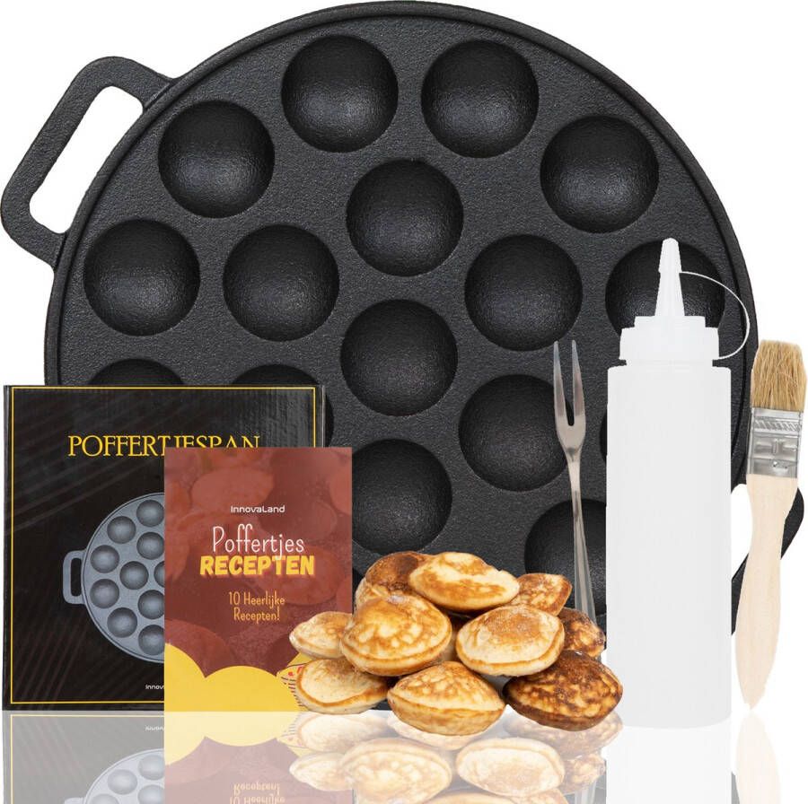 InnovaLand Poffertjespan Geschikt voor alle fornuizen Poffertjesmaker Poffertjespan inductie Poffertjespan electrisch Black Friday 2023 Sinterklaas Cadeautjes Deals