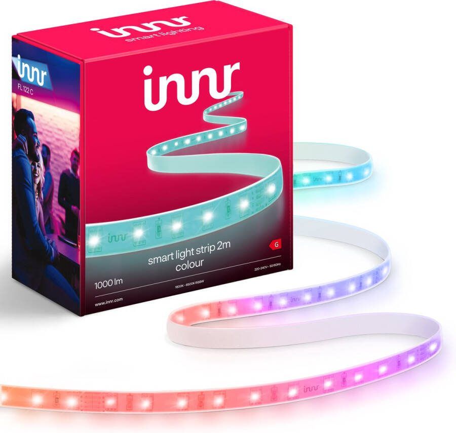 Innr Led Strip 2 Meter Slimme Ledstrip Werkt met Philips Hue* SmartThings Amazon Echo RGBW: 16 Miljoen Kleuren
