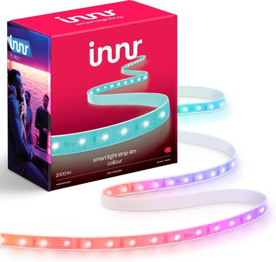 Innr Led Strip 4 Meter Slimme Ledstrip Werkt met Philips Hue* SmartThings Amazon Echo RGBW: 16 Miljoen Kleuren