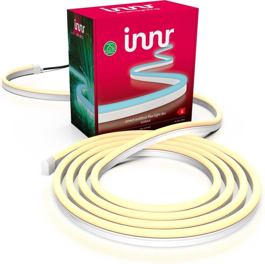 Innr slimme buitenverlichting led strip color 4 meter is geschikt voor Philips Hue* 16 miljoen kleuren en alle wittinten Zigbee smart outdoor dimbaar en tunable