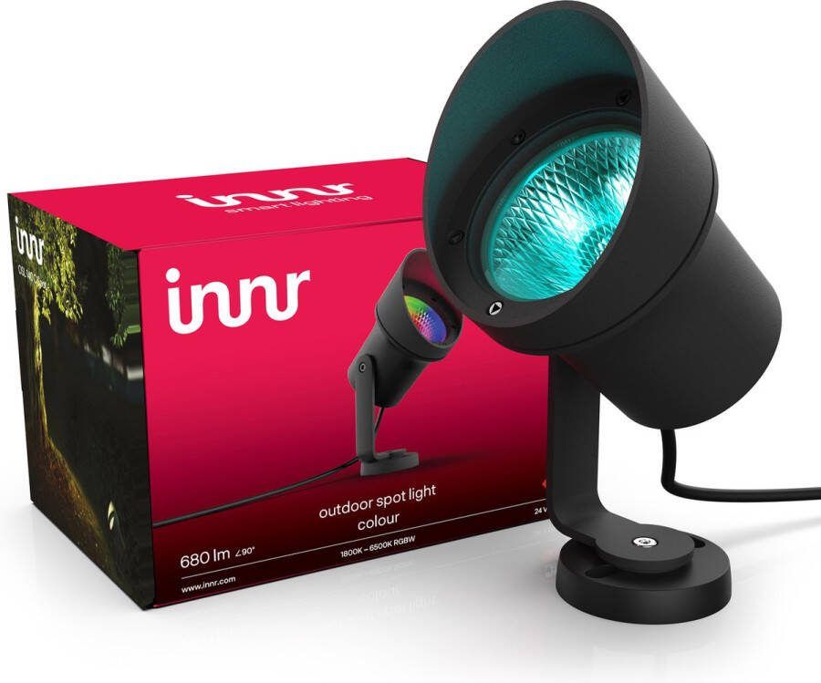 Innr XL Tuinspot voor Buiten Smart Tuinverlichting LED Buiten Wit en 16 Miljoen Kleuren Uitbreidingset Basisset Noodzakelijk