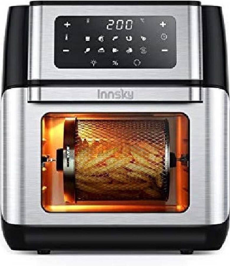 Innsky Airfryer 10L 1500W 10 programma's Heteluchtoven met 6 Accessoires