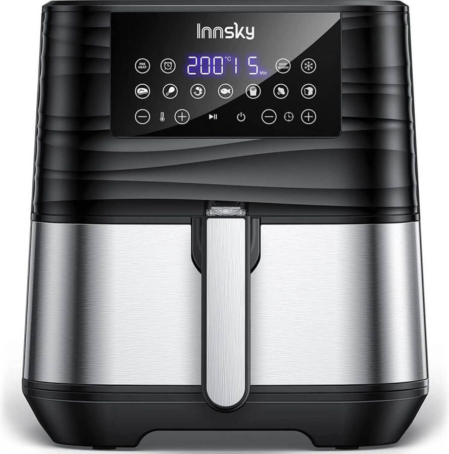 Innsky IS-EE004 Airfryer XL 5.5L 1700W Heteluchtfriteuse & Digitaal Display Incl. Receptenboek