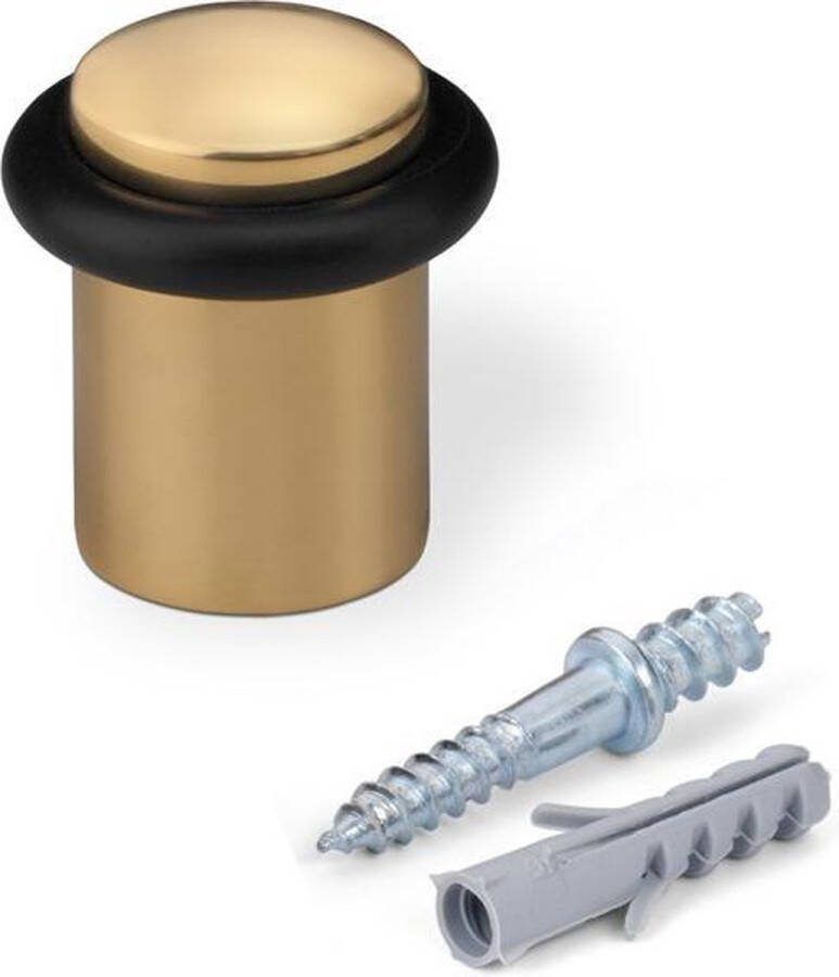 Inofix Deurstopper Goudkleurig met rubberrand Totale hoogte 3cm (voor deuren zonder drempels)