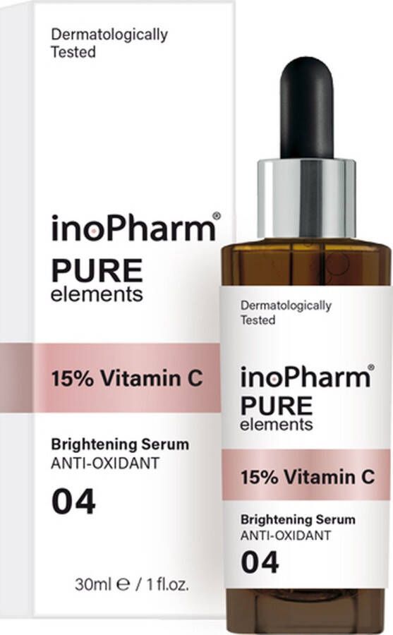 InoPharm Pure Elements 04 Gezichtsserum voor het Oplichten van de Huid met 15% vitamine C 30ML