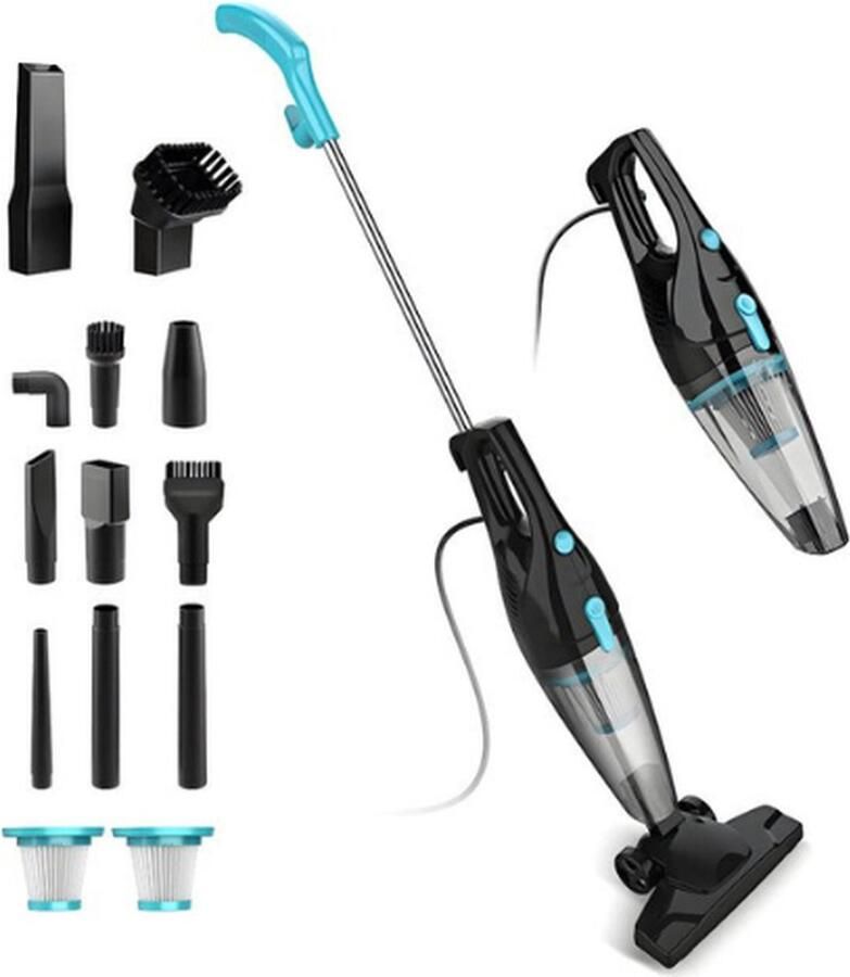 Inse Steelstofzuiger 2-in-1 Handstofzuiger Stofzuiger Zonder Zak Vacuum Cleaner Met Snoer & Steel Kruimeldief