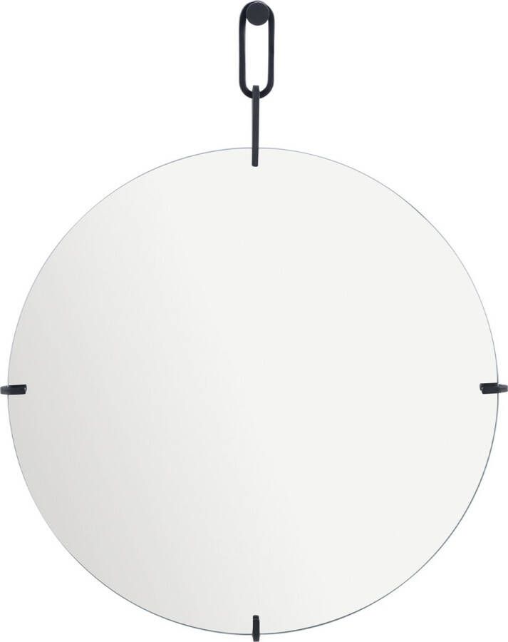 Inspire Ronde spiegel MEDAL Ø 30 cm hangende spiegel metaal zwart