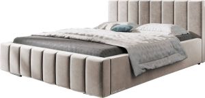 InspireME Gestoffeerd bed met opbergruimte voor beddengoed BOXSPRING BETT 01 140x200 Beige (TRINITY 2)