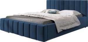 InspireME Gestoffeerd bed met opbergruimte voor beddengoed BOXSPRING BETT 01 140x200 Donkerblauw (TRINITY 31)