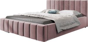 InspireME Gestoffeerd bed met opbergruimte voor beddengoed BOXSPRING BETT 01 140x200 Donkerroze (TRINITY 23)