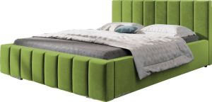 InspireME Gestoffeerd bed met opbergruimte voor beddengoed BOXSPRING BETT 01 140x200 Groen (TRINITY 12)