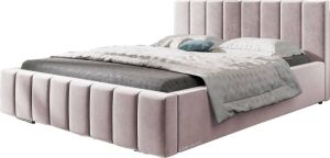 InspireME Gestoffeerd bed met opbergruimte voor beddengoed BOXSPRING BETT 01 140x200 Lichtroze (TRINITY 19)