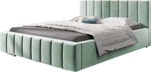 InspireME Gestoffeerd bed met opbergruimte voor beddengoed BOXSPRING BETT 01 140x200 Mintgroen (TRINITY 21)