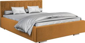 InspireME Gestoffeerd bed met opbergruimte voor beddengoed BOXSPRING BETT 02 140x200 Donker geel (TRINITY 26)