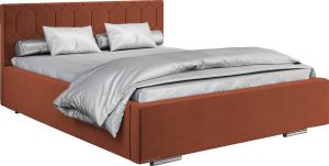 InspireME Gestoffeerd bed met opbergruimte voor beddengoed BOXSPRING BETT 02 140x200 Donker oranje (TRINITY 25)