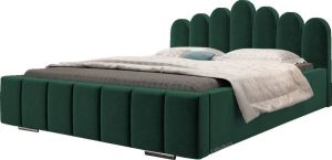 InspireME Gestoffeerd bed met opbergruimte voor beddengoed BOXSPRING BETT 03 140x200 Donkergroen (TRINITY 28)