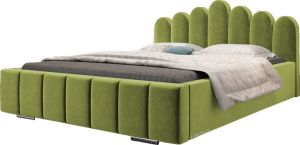 InspireME Gestoffeerd bed met opbergruimte voor beddengoed BOXSPRING BETT 03 140x200 Groen (TRINITY 12)