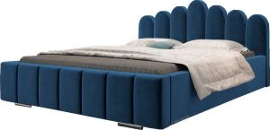 InspireME Gestoffeerd bed met opbergruimte voor beddengoed BOXSPRING BETT 03 160x200 Donkerblauw (TRINITY 31)
