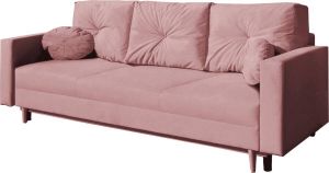 InspireME Sofa met slaapfunctie en bedlade sofa voor de woonkamer bedbank met springveer bankstel gestoffeerde sofa woonkamer met bedfunctie MILANO (Lichtgrijs Trinity 22)
