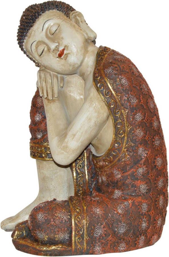 Inspiring Minds Boeddha beeld slapend gekleurd 35 cm Indisch boeddhabeeld | GerichteKeuze