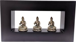 Inspiring Minds Boeddhabeelden in lijst – 3 Boeddha meditatie brons 28 cm |