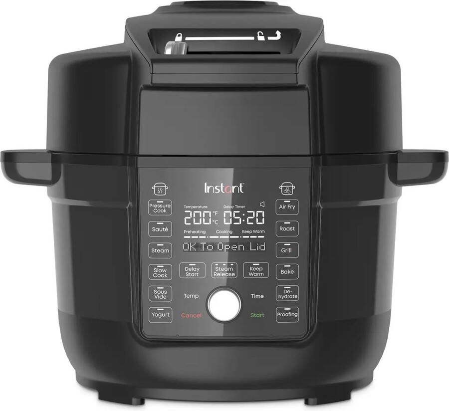 Instant Pot 6 2L Duo Crisp Ultimate airfryer + multicooker één deksel voor alle programma's waaronder drukkoken en airfryen