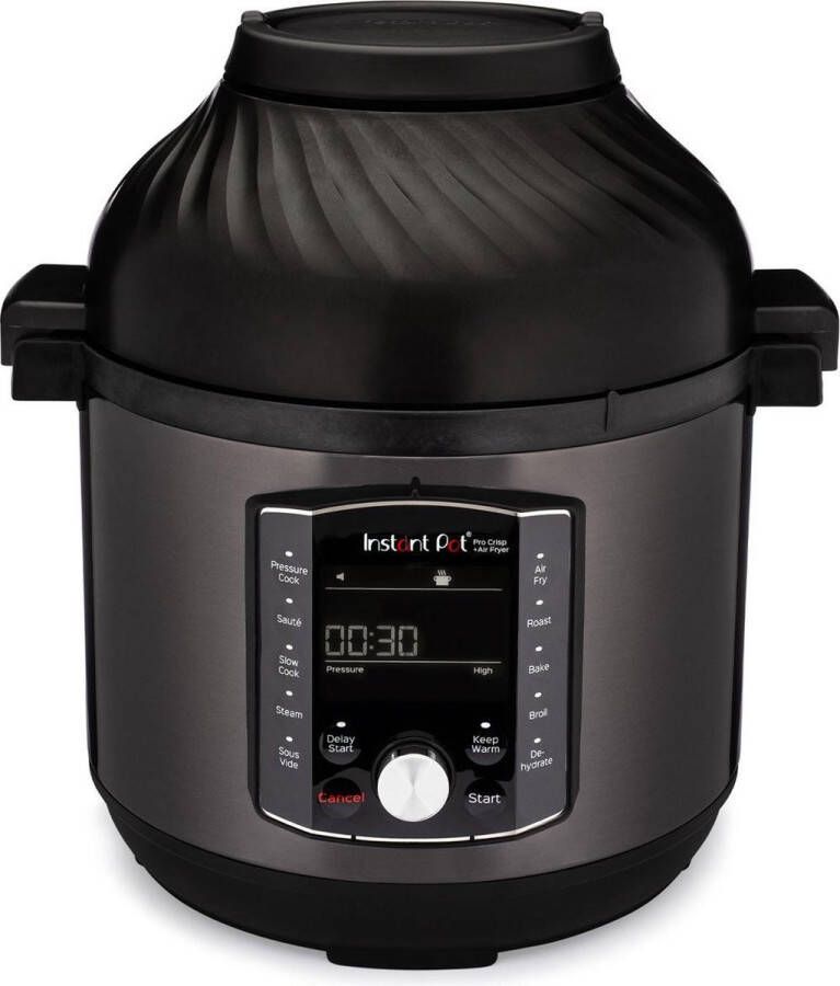 Instant Pot Pro Crisp 11-in-1 multicooker met airfryer 7 6L liter 2 afneembare deksels Snel onder druk koken Slow cooking Sauteren Stomen Sous vide Warmhouden Snel frituren Braden Bakken Roosteren Drogen