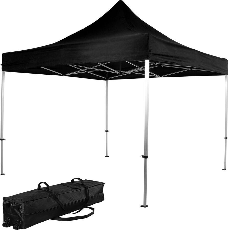 INSTENT Tuinpaviljoen Paviljoen Partytent Gazebo 3 x 3 m Zwart