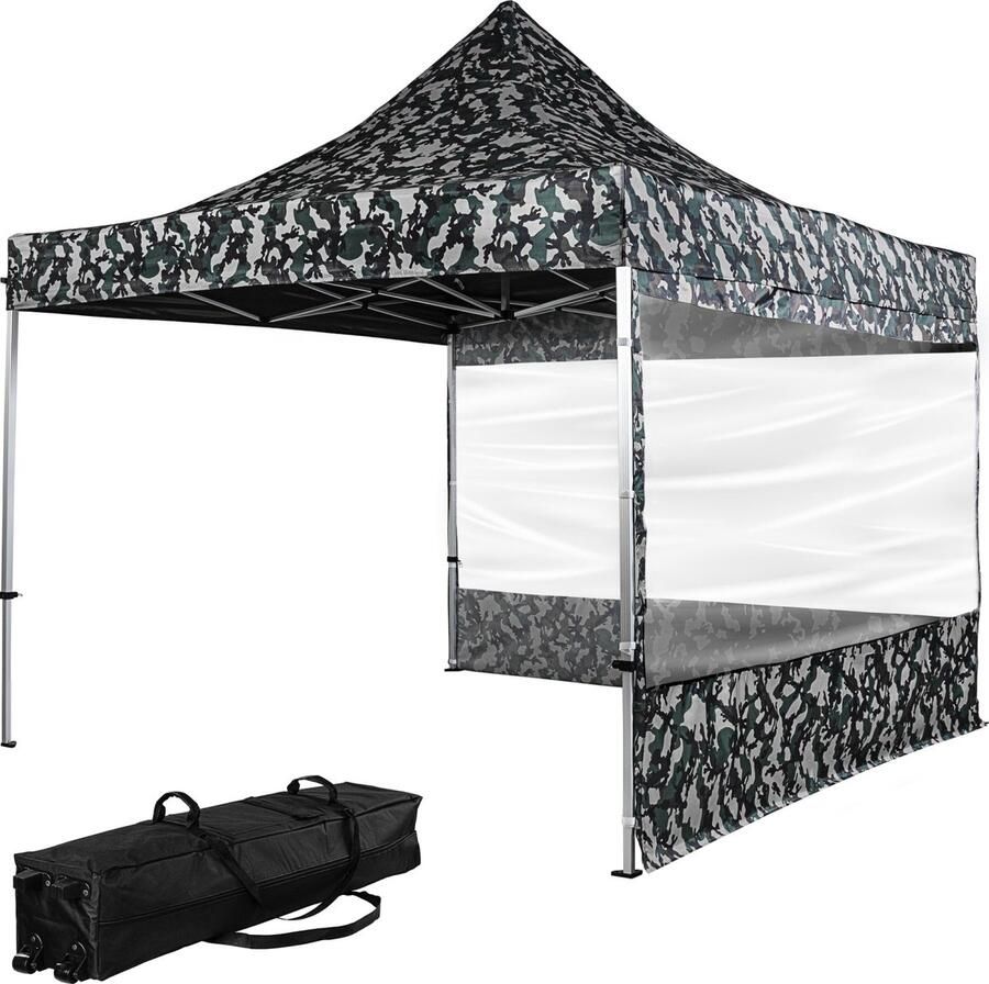 INSTENT Tuinpaviljoen PRO Opvouwbaar Met Opbergtas en 2 Zijwanden Paviljoen Partytent 3 x 3 m Urban