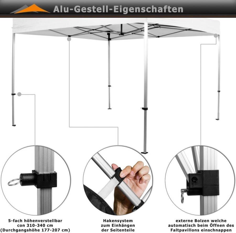 INSTENT Tuinpaviljoen Paviljoen Partytent Gazebo 3 x 3 m Woodland