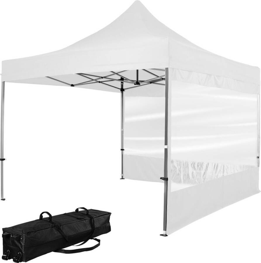 INSTENT Tuinpaviljoen PRO Opvouwbaar Met Opbergtas en 2 Zijwanden Paviljoen Partytent 3 x 3 m Wit
