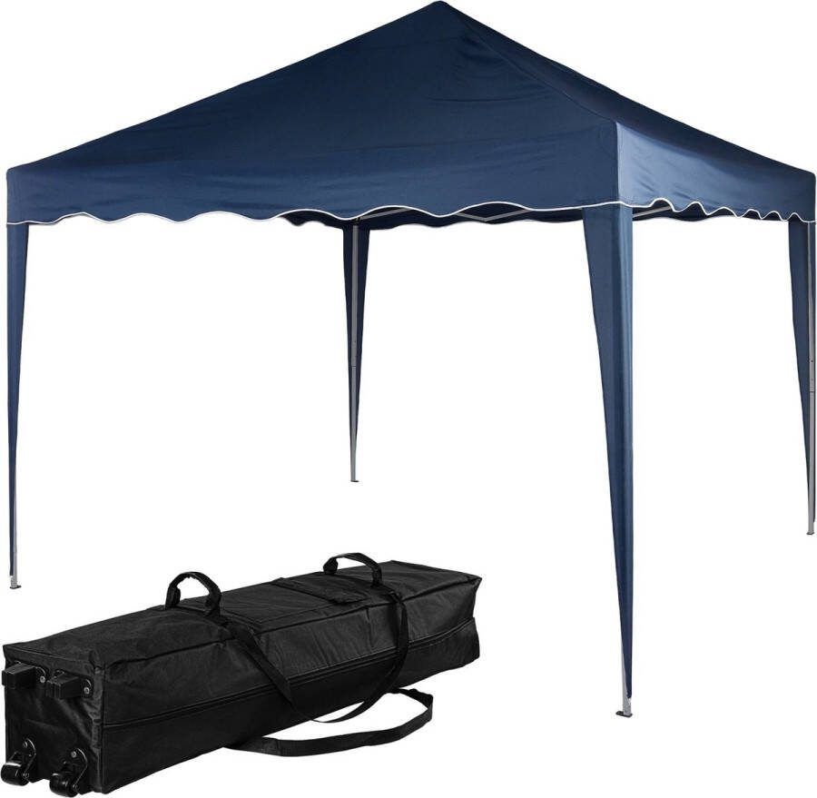 INSTENT Tuinpaviljoen PRO Paviljoen Partytent met Opbergtas Opvouwbaar 3 x 3 m Blauw