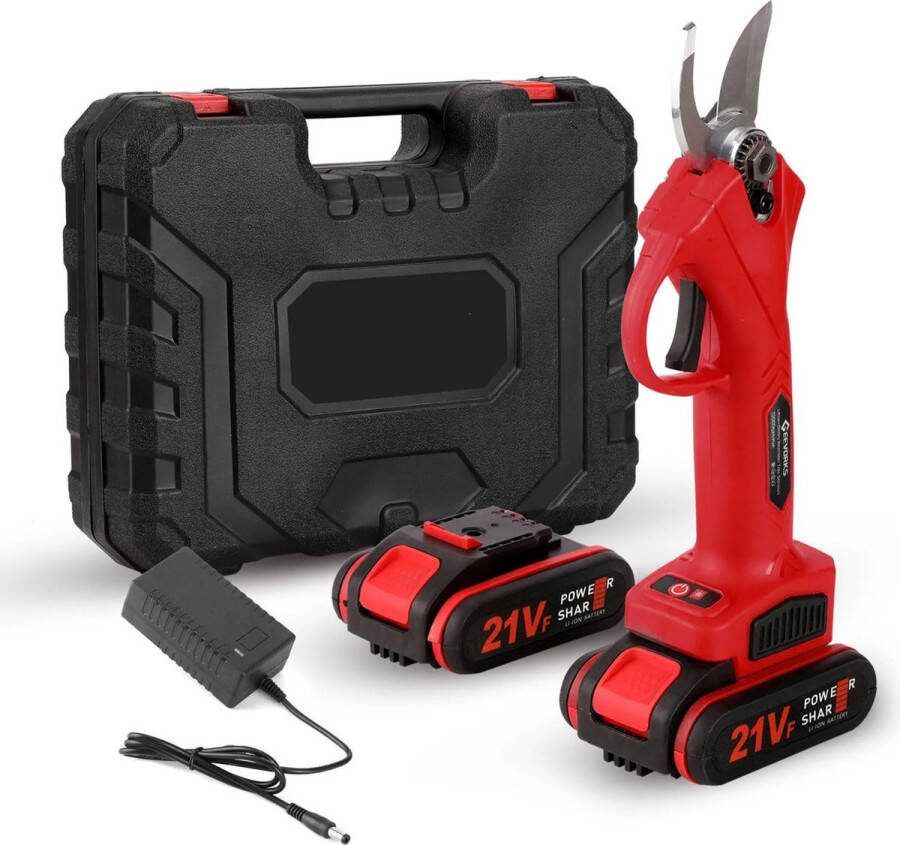 Instinct 21V Draadloze Elektrische Snoeischaar Krachtige Oplaadbare Tuinschaar voor Efficiënt Snoeien in de Tuin rood