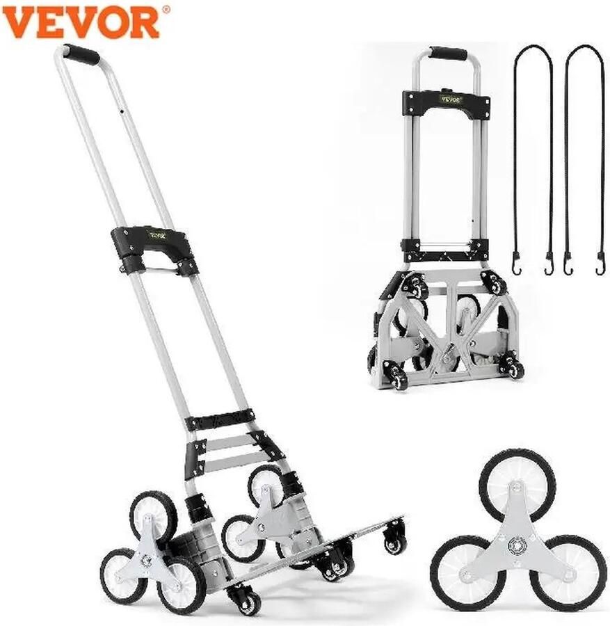Instinct Opvouwbare Steekwagen – 220 lbs Trapklimkar met Verstelbare Handgreep en 4 Wielen Perfect voor Winkelen en Magazijn