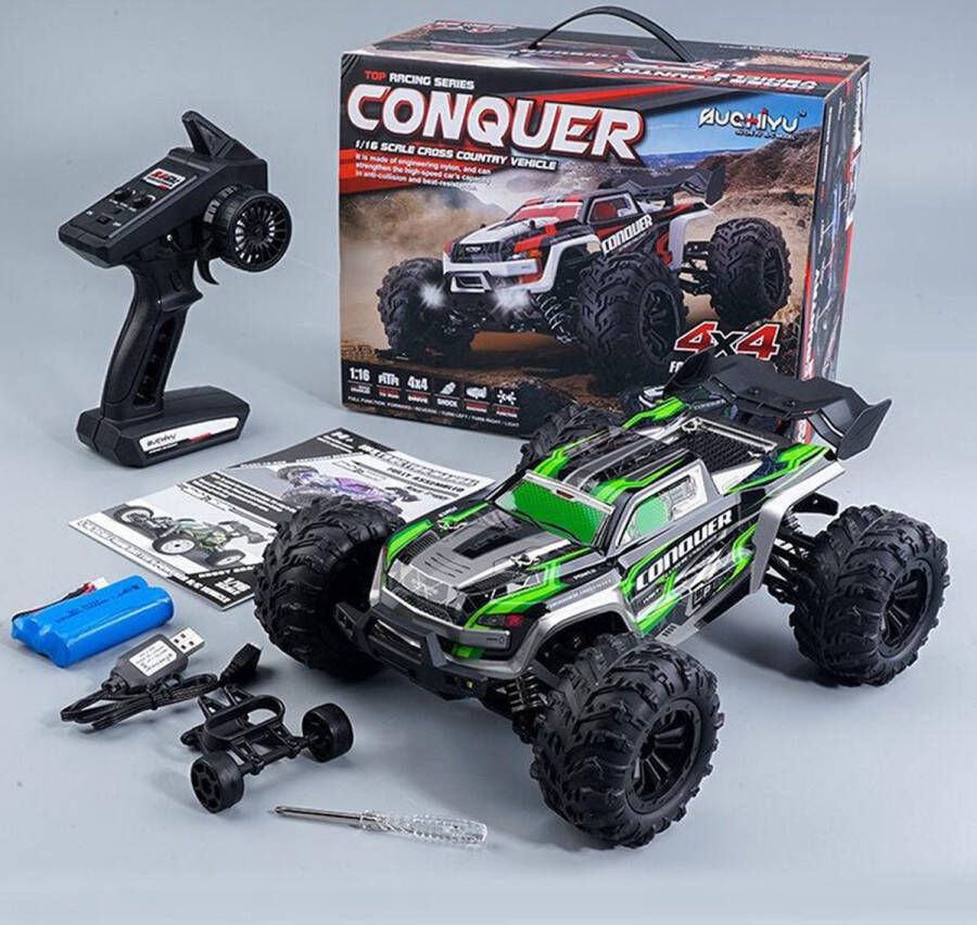 Instinct RC Auto offroad – 50 km h Hoge Snelheid 2.4G grote 4WD Off-Road Monster Truck Speelgoed voor Jongens groen