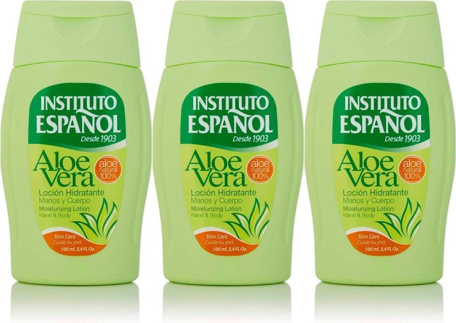 Instituto Espanol Bodylotion Hydraterende Aloe Vera 3 x 100 ml Super Hydraterende Body Lotion Geschikt Voor Vegans en Coeliakie