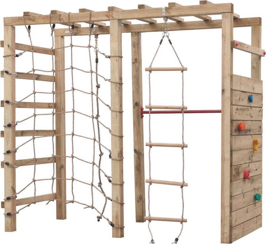 Intergard Houten Speeltoestel Houten Schommel Klimtoren King Kong 240x120x220cm