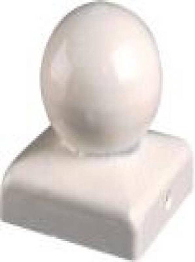Intergard Paalornament bol wit afdekkap voor tuinpaal 91mm